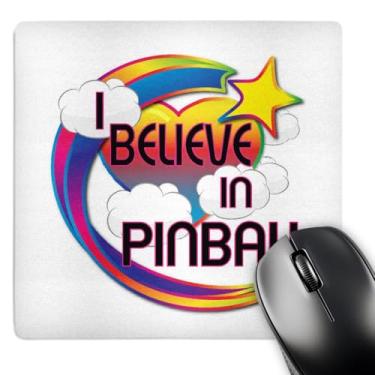 Imagem de 3dRose Mouse pad LLC 20 x 20 x 0,63 cm, design bonito I Believe in Pinball (mp_166761_1)