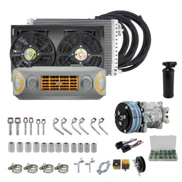 Imagem de Kit de compressor de ar condicionado para automóvel rv65f 12v/24v 508, compatível com automóvel, ônibus, trator, caminhão, acessórios ac(12V single cooling)