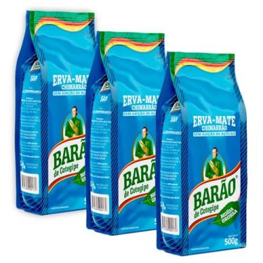Imagem de Barão de Cotegipe, Kit 3 Erva Mate Moída Grossa 80% Folhas 500g cada Barão