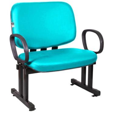 Imagem de Cadeira Reforçada com Braços para Obesos Até 250 kg Verde - Design Off