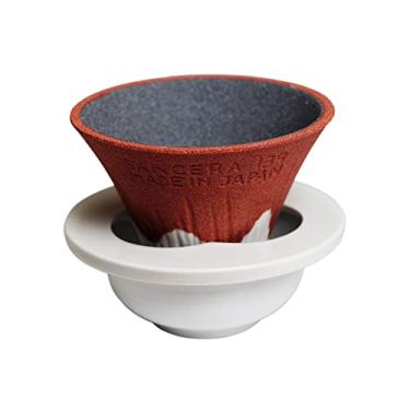 Imagem de Filtro de café de cerâmica Mt. Fuji – Feito no Japão – gotejador reutilizável – vermelho