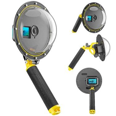 Imagem de Telesin — Capa transparente para câmera dome de 15,2 cm para DJI Osmo Action, com caixa à prova d'água e alça flutuante para mão, acessórios para fotografia de mergulho submarino