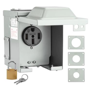Imagem de Caixa de tomada elétrica RVMATE RV/EV 50A 125/250V à prova d`água ETL