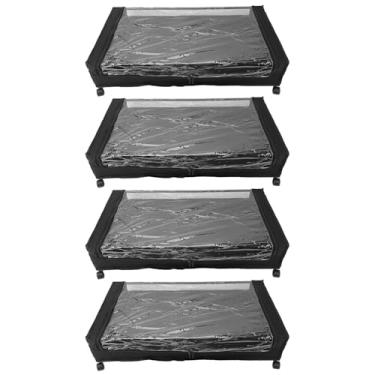 Imagem de Under Bed Rouse Drawer 2 Pack Recectadores Organizador de Quarto de Tampa Grande Com Rodas para Cobertores de Roupas de Cama de Roupas (4PCS)