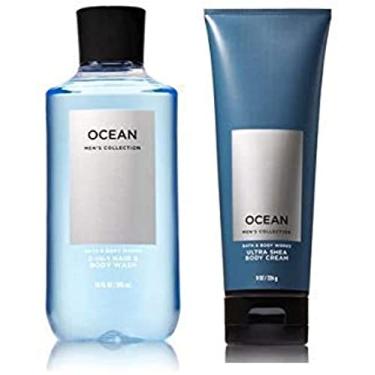Imagem de Bath & Body Works Coleção Masculina Ultra Karité Creme corporal e sabonete líquido 2 em 1 OCEAN.