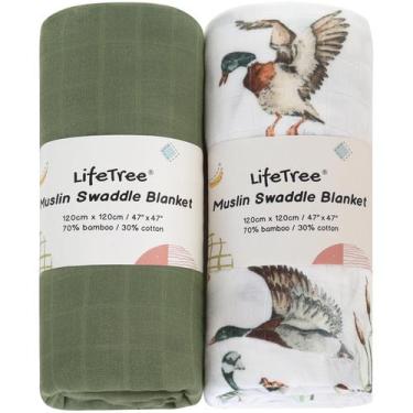 Imagem de Swaddle Blanket LifeTree - Manta de Musseline 70% Viscose de Bambu e 3