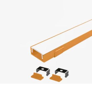 Imagem de Perfil De Led Slim Sobrepor 17mm Canaleta Para Fita De Led - Rosê