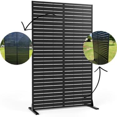 Imagem de Divisória de Aço para Interiores/Exteriores 1,8x1,2mt Preto - Montar &