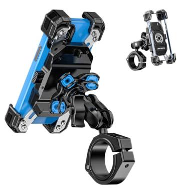 Imagem de LOKTENWO Suporte de telefone UTV antifurto com amortecedor de vibração, suporte ajustável para celular UTV serve em barra de gaiola de rolo de 3,8 cm (1,5") / 1,75 polegadas/1,85 pol, para smartphone