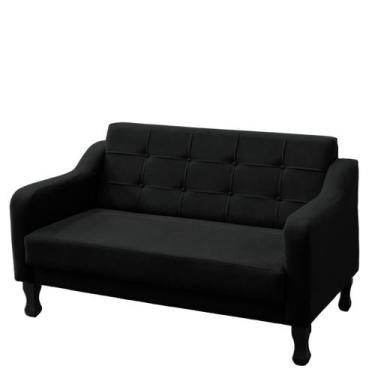 Imagem de Namoradeira Bella Decorativa 2 Lugares Suede Preto - Maitê Moda Casa