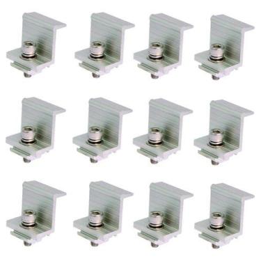 Imagem de Conector Fixador Grampo Final Painel Solar 30mm - 12 Peças - BELENUS