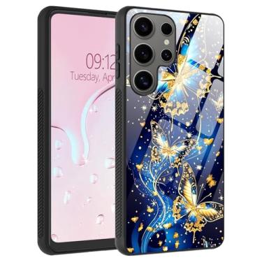 Imagem de Capa para Samsung Galaxy S25 Ultra, traseira de vidro líquido e bordas macias de TPU, aderência lateral antiderrapante, proteção contra quedas, ajuste fino, carregamento sem fio compatível com Galaxy