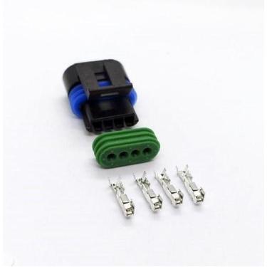 Imagem de Kit conector femea 4 vias - atuador marcha lenta / adaptação bobina on