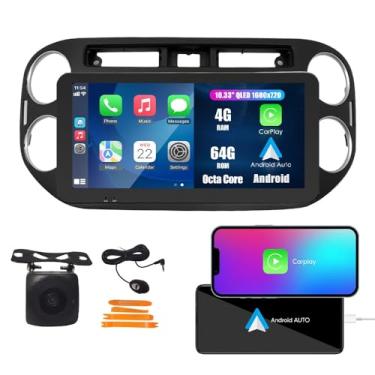 Imagem de CarPlay Android Auto Autoradio Navegação veicular estéreo GPS Radio 26.2 cm QLED Touchscreen Headunit Tablet para Vw Tiguan 2010-2021 se aplicável Octa Core 4G + 64G