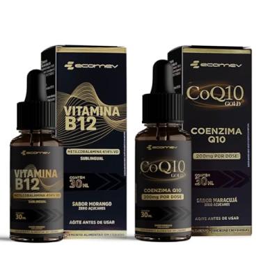 Imagem de Kit Coenzima Q10 200mg Gotas + B12 Metilcobalamina Gotas 30ml Ecomev
