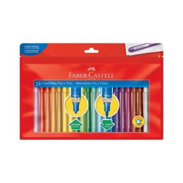Imagem de Caneta Hidrocor Faber Castell Vai e Vem 24 Cores