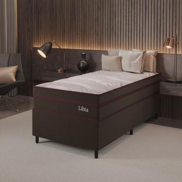 Imagem de Conjunto Colchão Ortopédico e Base Box Solteiro 68x88x188cm Libia Yescasa Marrom
