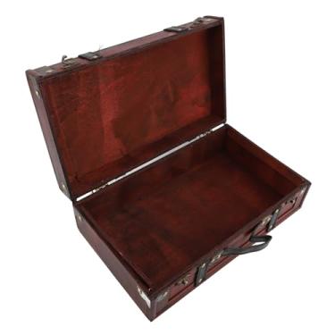 Imagem de Mala de Armazenamento Decorativo Vintage - Decoração de Bagagem Retro Encantadora para Arranjo de Suporte Em Festas Temáticas - Madeira Sintética