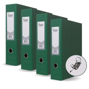 Imagem de Pasta Fichário AZ Registradora Ofício Largo Verde Kit 4un Ideal para E