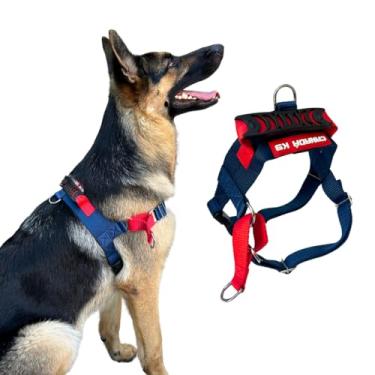 Imagem de Coleira Peitoral Anti-puxão para Cães Fortes Tamanho G - Canadá K9 (azul marinho)