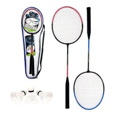 Imagem de Kit Badminton 4 Raquetes + 6 Petecas + Bolsa - O Melhor - Art Brink