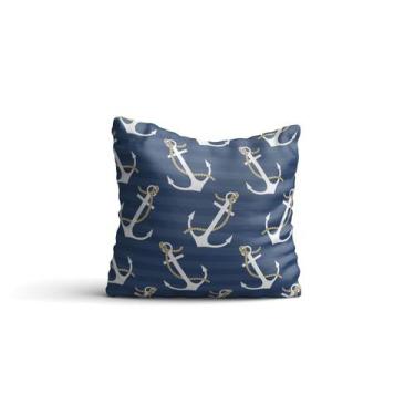 Imagem de Almofada nautica Ancoras Azuis 42x42 com enchimento  Atelier Valverde