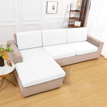 Imagem de Capa de almofada impermeável para sofá, protetor elástico para sofá, animais de estimação, crianças, sala de estar, sofás, capa protetora, branca, 1 fronha 45x45 cm
