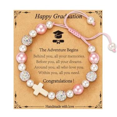 Imagem de VULETO Cesto de Páscoa para meninas e meninos, pulseira de contas de cruz católica cristã cesta de Páscoa presentes para adolescentes e crianças, one size, Sem Pedra Preciosa