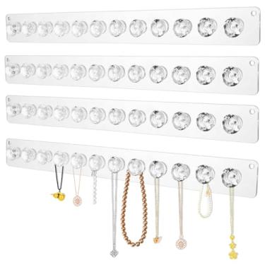 Imagem de Xyulaan Suporte de colar de parede para mulheres, organizador de joias para pendurar na parede, suporte de cristal, suporte de parede, suporte de pulseira de acrílico, organizador de joias, ganchos