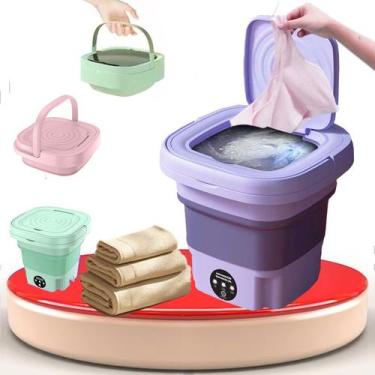 Imagem de Mini Maquina De Lavar Roupas Portatil Dobrável 8 Litros - Washing Mach