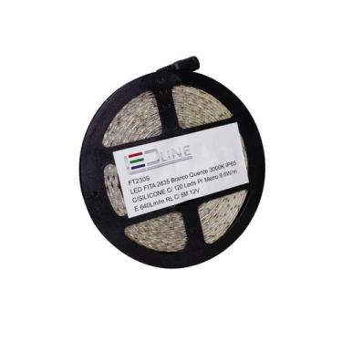 Imagem de Fita de Led 2835 Sem Silicone 3000k Branco Quente Com 5 Metros 120led/