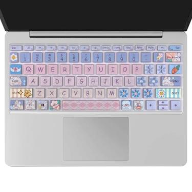 Imagem de Linda capa de teclado para Microsoft Surface Laptop Go / 2/3 31.5 cm, design de letras grandes, película protetora para teclado, coelhinho fofo