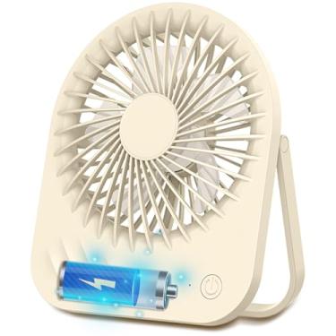 Imagem de ZEOEZHBI Ventoinhas pequenas de mesa recarregáveis, inclinação de 180° dobrável, portátil, pequeno ventilador pessoal para viagens, mini ventilador portátil alimentado por USB operado por bateria para