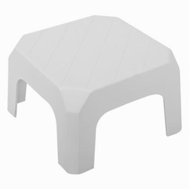 Imagem de Mini Banqueta Plástica Branca 20 X 30Cm Bf2 Astra Reforçada Resistente Até 140Kg