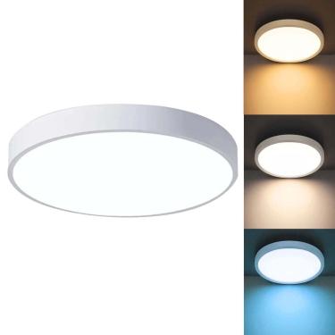 Imagem de Luminaria Plafon Sobrepor Moderno Led 3 Tons Sala Quarto Residencial Decoração Iluminação Teto Escritorio Empresa
