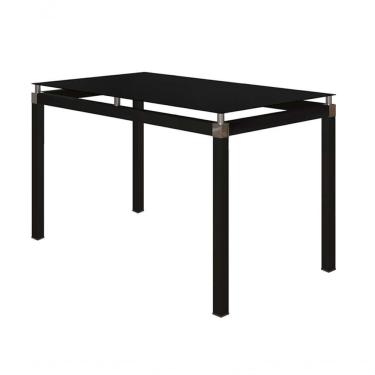 Imagem de Mesa Malva 107x70cm Tampo Vidro Temperado Preto