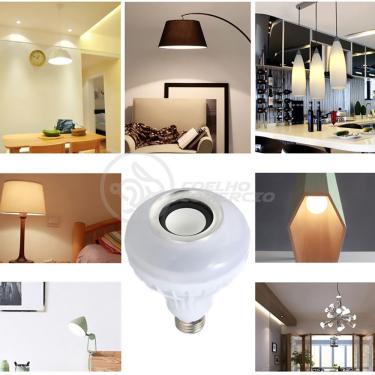 Imagem de Lâmpada Led 12W E27 Rgb Colorida Com Caixa De Som Bluetooth