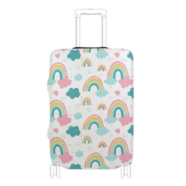 Imagem de Joisal Capa de nuvem arco-íris para bagagem de viagem veste 45 a 81 cm para mala, nuvem arco-íris, G 66-71 cm, Nuvem arco-íris, L 26-28 in