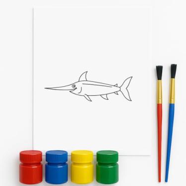 Imagem de Kit de Pintura Infantil A5, Material para Desenho e Pintura, Meu Pequeno Artista (Peixe-Espada A8)