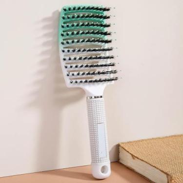 Imagem de Escova para cabelos cacheados, seca ou molhada - Escova desembaraçadora de nylon para cabelos embaraçados e macios | Design ergonômico de nível profissional com dentes largos para cabelos grossos (Gra