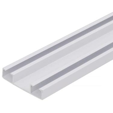 Imagem de Trilho Alumínio Duplo Para Cortina Branco Cortineiro Varão (3 METROS)