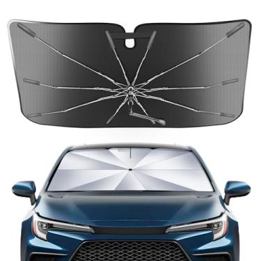 Imagem de Guarda-sol portátil para para-brisas personalizado adequado para Toyota Corolla 2019-2025, 2 em 1 cristal de gelo durável guarda-chuva compacto sombra UPF50+ UV proteção contra isolamento térmico