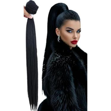 Imagem de Mega Hair Cabelo Tela Liso 78cm Fibra Futura Premium 200g – Preto Natural e Resistente ao Calor