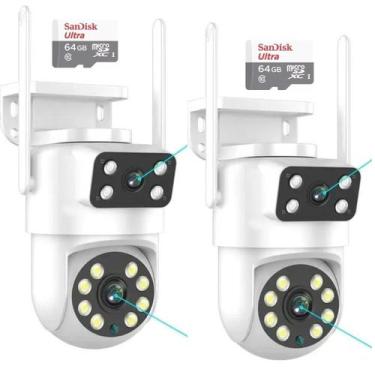 Imagem de Kit 2 Câmeras Ip Wifi Lente Dupla Externa 8MP Full HD  100% Prova D ág