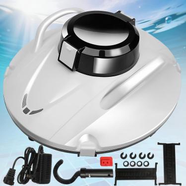 Imagem de Fexhull Robô Aspirador De Piscina Sem Fio, Navegação Inteligente, Para Piscinas Elevadas, Mais 150 Minutos, Estacionamento Automático, Planejamento Inteligente Percurso Até 1100 Pés Quadrados