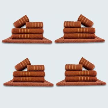 Imagem de Jogo De Toalhas 20 Ps Coleo Montreal 100% Algodo Marrom - Toalhas Beka