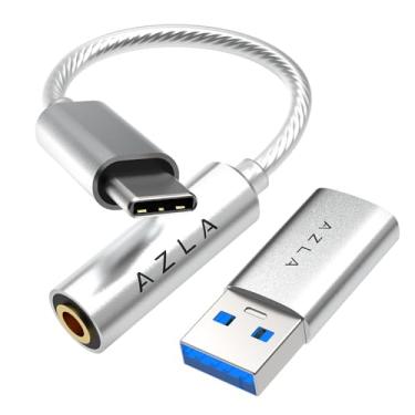 Imagem de AZLA A100 Smart DAC – Adaptador de áudio USB C para 3,5 mm, auxiliar para USB C Dongle para iPhone 16, Samsung Galaxy S23, Pixel, iPad Pro – Adaptador USB-C para conector de fone de ouvido com