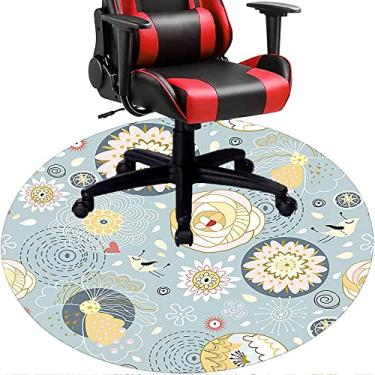 Imagem de Tapete de cadeira de escritório com flores, textura de flor, tapete de cadeira de mesa para piso de madeira de escritório doméstico, protetor de piso de pilha baixa multiuso, redondo, 99 cm