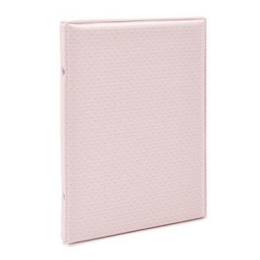 Imagem de Álbum de fotos Ical, encadernação tradicional, para 100 fotos 10x15cm - linha Momentos - capa almofadada - modelo rosa-claro bolinhas - 460
