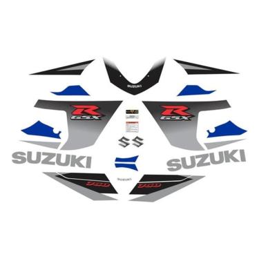 Imagem de Kit Adesivos Carenagem Suzuki Gsxr 750 2005 Azul E Preta